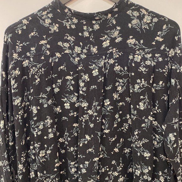 Denim & Supply Ralph Lauren Black floral dolman sleeve tunic top sz M - Picture 12 of 14